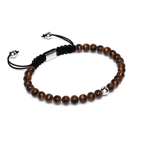Tigerauge | 925er Sterlingsilber | Makramee-Armband mit Fokus-Edelstein